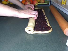Rolling up the dough
